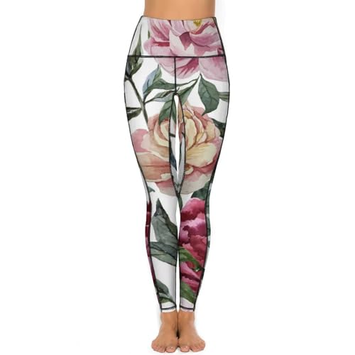 Legging de sport rose rouge extensible taille haute S - 2