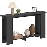 HOMCOM 63' Wooden Entryway Table, Narrow Console Table with Storage Shelf and Thickened Tabletop, Behind Couch...