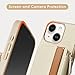 LAMEEKU for iPhone 15 Pro Max Wallet Case with Credit Card Holder, Zipper Leather Crossbody Case with Phone Grip Holder Stand for Women for iPhone 15 Pro Max 6.7 inch Beige