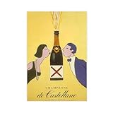 Leinwandposter Champagne De Castellane, Wandkunst, Dekordruck, Bild Gemälde für Wohnzimmer, Schlafzimmer, Dekoration, 30 x 45 cm
