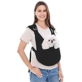 Supet Dog Carrier Sling for Small Dogs, Front Facing Cat Sling Carrier Chest, Hands Free Pet Sling Carrier, Adjustable Dog Front Carrier, Reducing Back Pain
