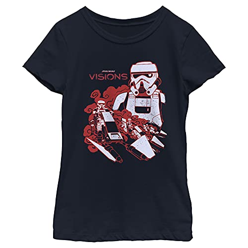 T-shirt Star Wars Visions haut de gamme coton bleu marine taille XS fille