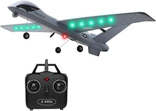 RC Plane, 2.4Ghz DIY Spliced Version Remote Control Airplane,RC Aircraft Built in Gyro,Easy Fly RC Plane LED Lights for Kids Boys Beginner