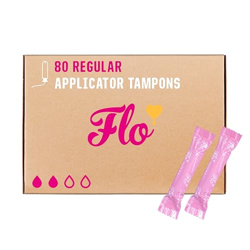 Flo Organic Cotton Regular Tampons (80) with sugarcane applicator