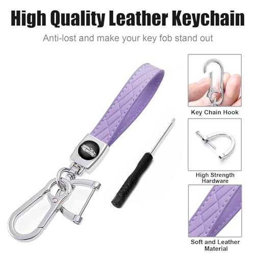 Image of Key Fob Cover for Chevy GMC with Keychain, Silverado Sierra Tahoe Suburban Equinox Traverse Yukon Denali Terrain Buick Envision Premium Soft TPU Case (5 Buttons Purple)
