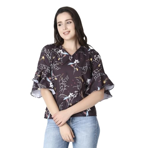 Image of DHRUVI TRENDZ Solid Regular Fit Jeans Rayon Western Tops for Women Stylish