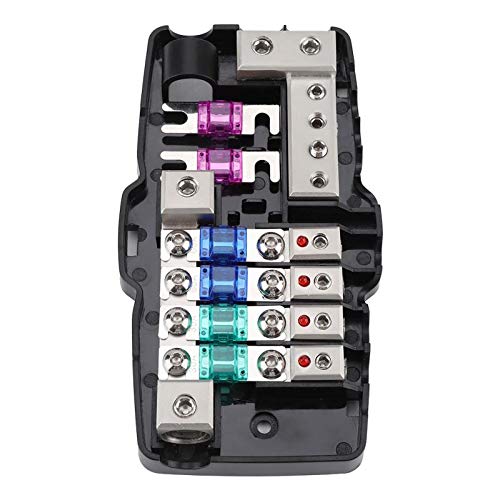Car Audio Stereo ANL Portafusibili a Lama Blocchi di Distribuzione 04GA Fusibili a 4 Vie Scatola Blocco 30A 60A