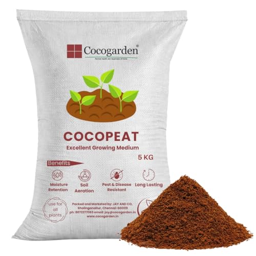 Image of Cocogarden Cocopeat Powder - 5 KG, Ready to Use Form for Indoor & Outdoor Home Garden, Potting Plants, Terrace Gardening