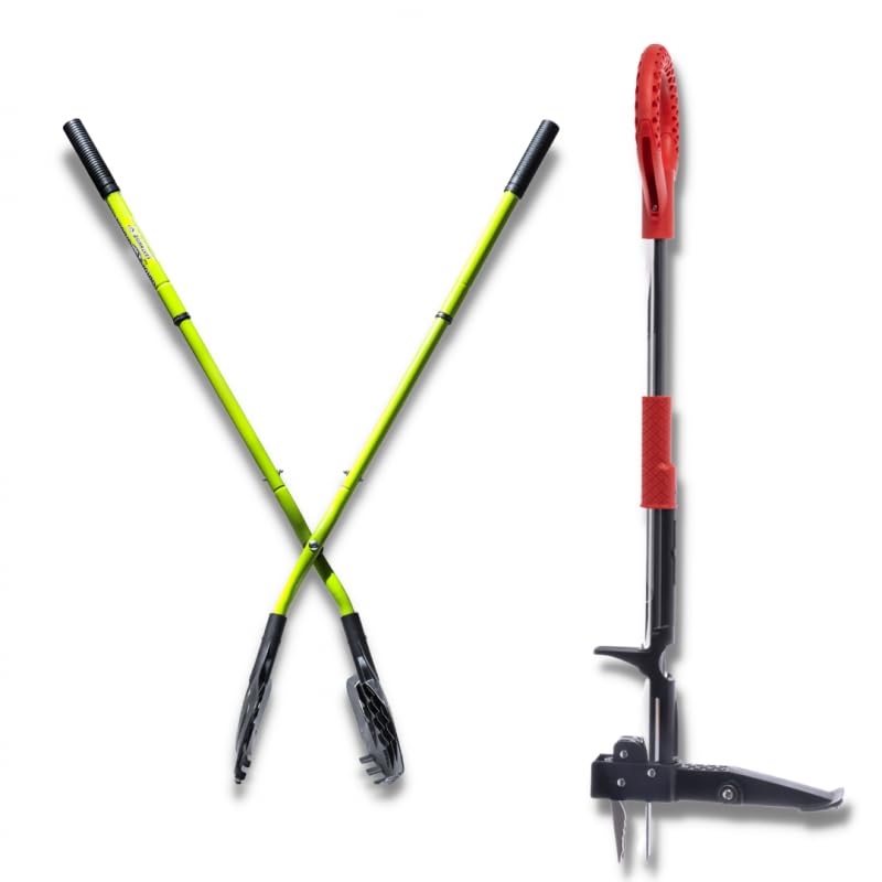 venteo - Ramasse feuilles XXL EARTWISE + Désherbeur ROOTSLAYER - Outil de jardin ergonomique - Ramasse feuilles avec manches télescopique - Extracteur de mauvaises herbes à pédales