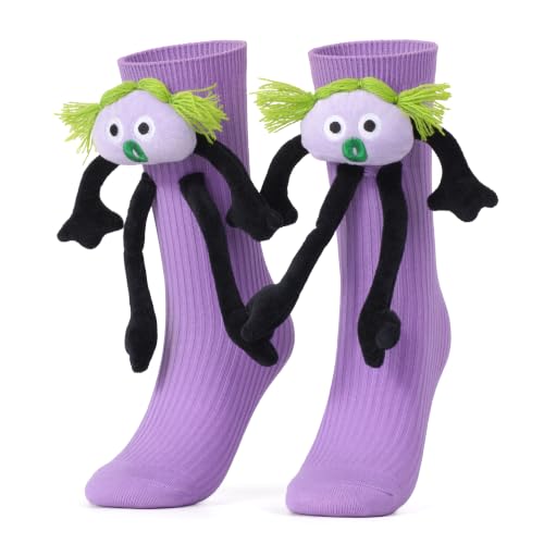 Crazy Socks for Kids - Magnetic Holding Hands 3D Monster Socks Silly Wacky Funny White Elephant Gifts for Kids and Toddler