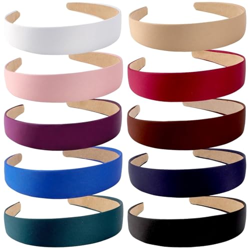 Image of Shining Diva Fashion 10 PCS Stylish Satin Headbands Hairband Non Slip Hair Bands for Women Girls Teens Kids Hair Accessories Birthday Gifts (16845hb)
