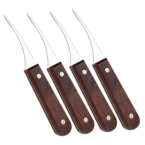 CLISPEED 4 Piezas Herramienta De Línea De Camarones Camarón Utensilio Limpiador Diez Pelador De Gambas Palillos Artilugio Exterior Escalador Pelador Para Restaurante Madera