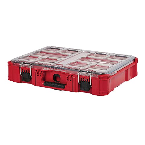 48-22-8430 Organiseur Milwaukee PACKOUT avec 10 bacs amovibles et montables à dessus transparent