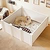 Whelping Box for Large Breed Dogs Whelping Box for Puppies PVC Puppy Playpen Waterproof Rustproof Whelping Pen Puppy Whelping Supplies Raised Garden Bed Indoors Outdoors 48x48x18 in White