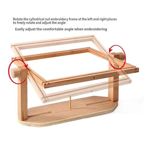 Soporte de bordado portátil de madera ajustable para coser en el sofá 5