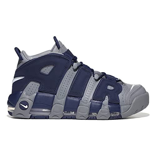 Image of Nike mens Air More Uptempo 96 Basketball Trainers Cj6129 Shoes, Cool Grey /Midnight Navy-white, 9.5