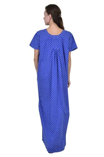 Image of Onekbhalo Women's- Full Sleeves-Feeding- Nursing- Maternity Nighty /Maxi /Gown /Nightdress /Nightwear- Hosiery Cotton Fabric- Floral Print- Embroidery with Zip