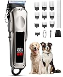 Kriogor Professional Dog Clippers for Thick Coats, Low Noise Grooming Clipper Pet Clippers for Dogs, Cordless Dog Timmers with 10 Guide Combs for Pets, Cat, Dogs Shears