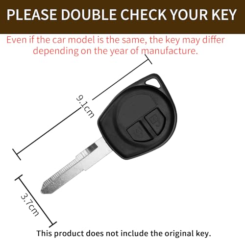 Image of PEICHI Metal Key Cover Compitable for Suzuki Swift,Dzire,Baleno,Ertiga,WagonR,Celerio,Alto,Brezza,Ignis,S-Presso,Fronx 2 Button Remote Key