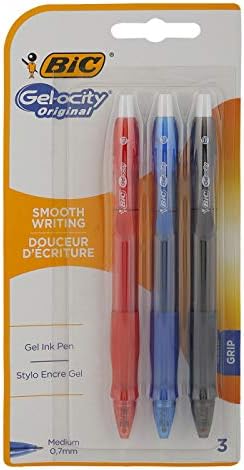 BIC Gel-ocity Original Pens - Assorted Colours - Pack of 8 Gel Ink Pens for Drawing with Soft Grip and Retractable Tip