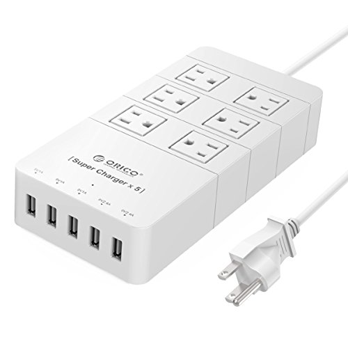 ORICO 6-Outlet Power Strip Surge Protector with 5-Port USB Charger Built-in 5ft Cord for Workbench, Nightstand, Dresser and More 3.5 Out of 5