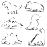 Dinosaur Cookie Cutters Set,Dinosaur Sandwich Cutter,6pcs Dino shaped cookie cutter,T-Rex,Pterosauria,Triceratops Food Grade Material Stainless Steel