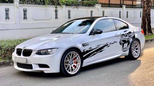 H2 Decal Side Large Decal For Car Truck | Transparent Film, Suitable For Light, White Color Car, Easy To Wrap And Remove, Pack For 2 Sides | Car Stripes Stickers For Car Hood, Car Wheel, Car Side | Side Large Decal Bumper Stickers For Dodge, Fords, Chevy, Ford Truck Decals, Aesthetic Car Accessories Personalized For Car Decor #TOP4