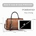 Imagen de PORRASSO Bolsos de Mujer Retro Bolso Bandolera Bolsa de Hombro Señoras Bolso de Mano Impermeable Bolsa de Mensajero de Cuero PU Viajes Trabaja Citas Bolso Boston Marron Oscuro