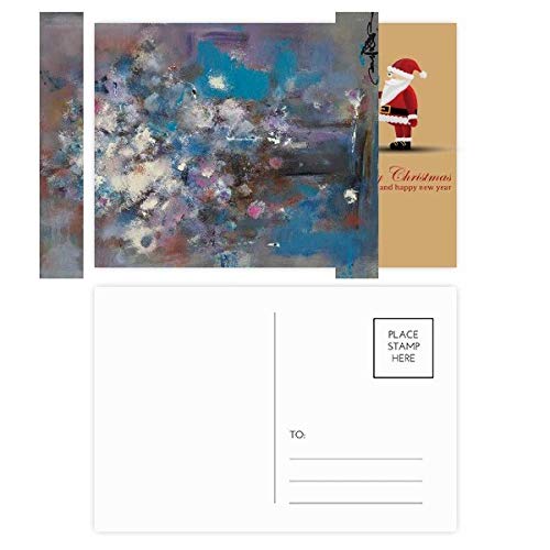 Cartes postales peinture à l'huile fleurs bleu lot de 20 pour loisirs créatifs et art