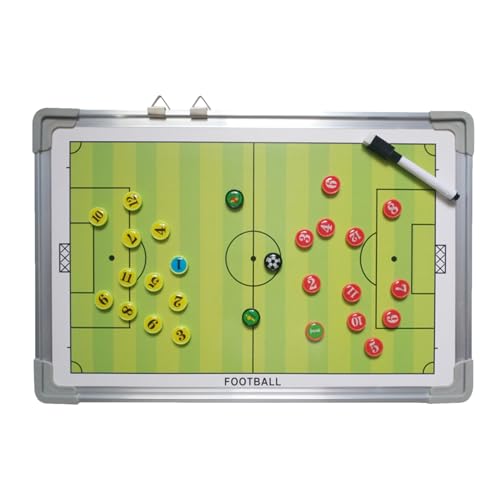 Tabla de entrenamiento de fútbol, pizarra borrable para futbolín con 2 rotuladores | Mesa portátil para seguimiento del desarrollo del jugador
