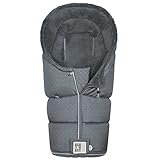 Odenwälder Fußsack Lo Go Fashion modern graphic grey Winterfußsack für Kinderwagen, Sportwagen & Buggy mit Anti Rutsch Schutz
