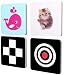 Black and White Baby Flash Cards for Infants and Toddlers, 4Packs 96 Cards 192 Pictures (5.5'X5.5'), Black and White and Colorful Objects, High Contrast Baby Cards Stimulating Brain Development