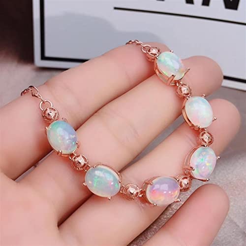 Bracelet en opale naturelle véritable argent 925 bijou femme élégant