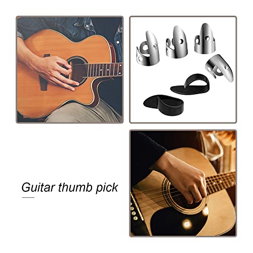 6 Pcs Guitar Finger Picks Set Adjustable Thumb Picks Metal Guitar Plectrums For Guitar Bass Ukulele #TOP3