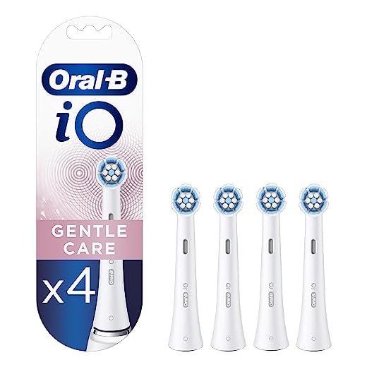 Oral-B iO Gentle Care Recambios para Cepillo de Dientes Eléctrico, Pack de 4 Cabezales, Blanco - Originales