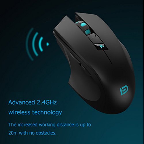Granvela Noiseless Wireless Mouse,Forter i720 Ergonomic Silent Mouse for Gaming and General Use - 2 Side Buttons - Black by Granvela - Used condition - Image 3