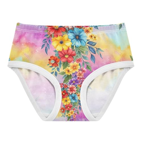 Flowers Leaves Girl Panties, Toddler Girl Panties, Cotton Underwear Girls, 2–8 Years