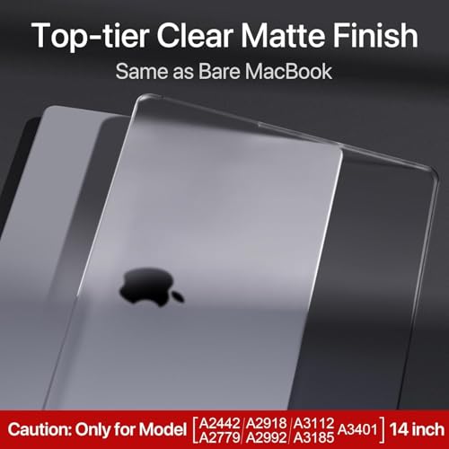 Image of YellowCult Premium Crystalline Sand Hard Shell MacBook Cover 14 inch Case Compatible MacBook Pro 2025, 2024, 2023, 2022-21 Model M4 M3 M2 M1 A3112 A3185 A3401 A2918 A2992 A2779 A2442 Clear