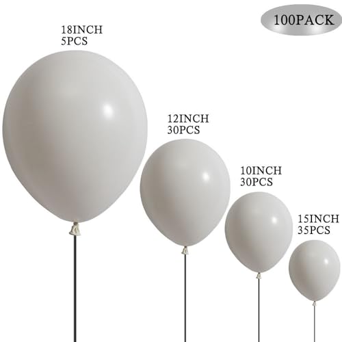 Image of Latex Balloons, 100-Pack Different Sizes 18 12 10 5 Inch Party Balloon Garland Kit (White)