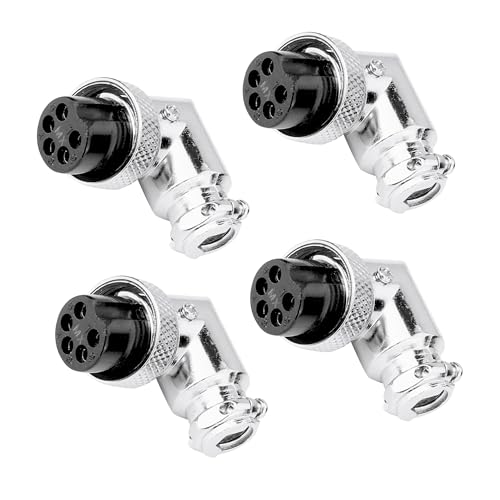 Image of MX 3 Pin XLR Microphone pin Pure Copper Nickel Plated for High Conductivity microphone (5-pin Male Connector Right-Angle, Pack of 4, Male Connector)