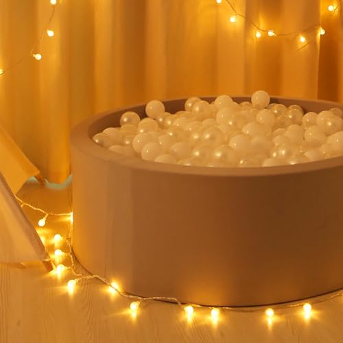 GOGOSO Ball Pit Balls for Toddlers Kids Plastic Balls for Ball-Pit Playpen Pool Baby Play Pastel BPA-Free Non Toxic Play Pastel Crush Proof Bal White Pearl White 200pcs by GOGOSO - Image 7