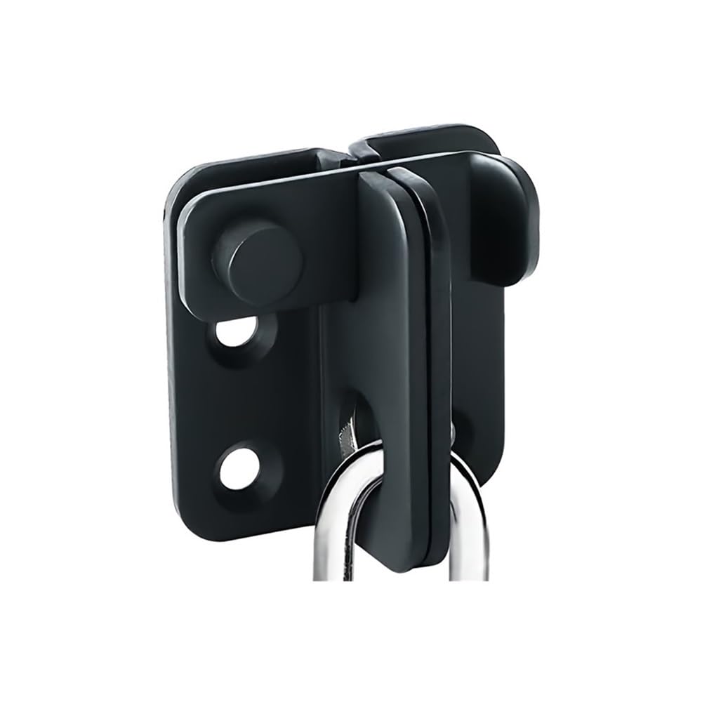 Pawuniscript Black-2Pcs 270° Temporary Lock 2Pcs, Padlock-Ready Rust-Proof Compact Door Lock(Black-2Pcs)