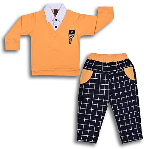 Image of Wish Karo Full Length Cotton Blend Shirt and Pant for Baby Boys (hfs598)