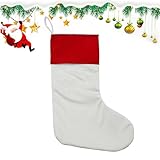 Calcetín de Navidad, sublimación de Navidad, medias no tejidas, medias de Navidad blancas, medias de Navidad de 18 pulgadas, medias colgantes de chimenea, medias colgantes de transferencia de calor,