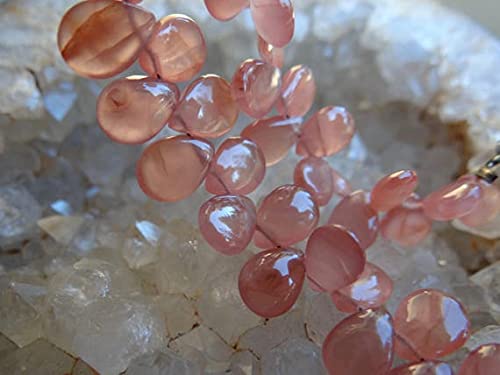 Rhodochrosite d'Argentine en perle goutte rose pour vos parures d'été