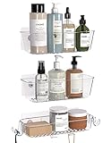TZAMLI Shower Caddy, Adhesive Shower Organizer Rustproof Shower Shelf with Razor Holder and Hook, Sh