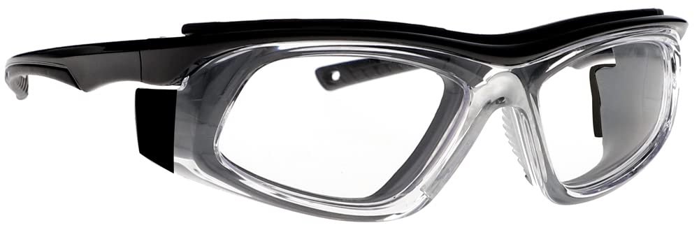Radiation Safety Glases Model T9603 with .75mm Lead Equivlancy Lenses and .50mm Pb Eq Side Shields with Silicone Nose Pads (Black with Clear)