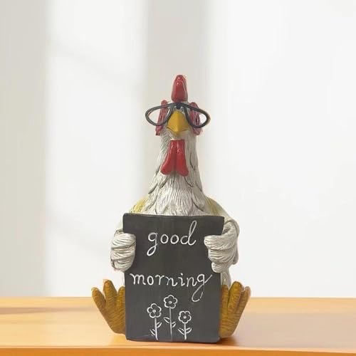 Statue de poulet en résine coq artisanale pour décoration de table - 5