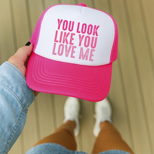 Image of You Look Like You Love Me Trucker Hat Country Song Lyrics Adult Classic 5 Panel Mesh Snapback
