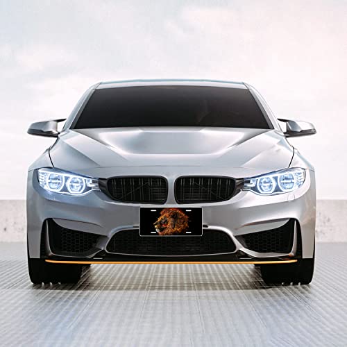 Lion Flame License Plate Cover Animal Face License Plate Funny Stainless Steel For Car Decoration Accessory Vanity Tag For Usa Canada Standard Gift License Plate Holder For Men Women12.2" X 6.2" #TOP5